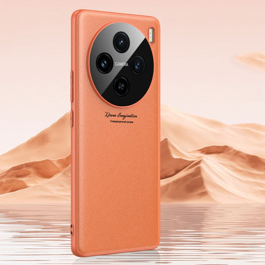 For vivo X100 GKK Precision Hole Ultra-thin Full Coverage Leather Phone Case(Orange) - vivo Cases by GKK | Online Shopping UK | buy2fix