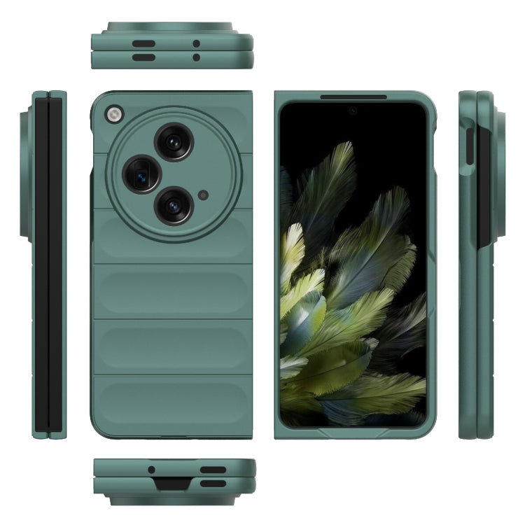 For OPPO Find N3 Magic Shield Fold PC Shockproof Phone Case(Dark Green) - Find N3 Cases by buy2fix | Online Shopping UK | buy2fix