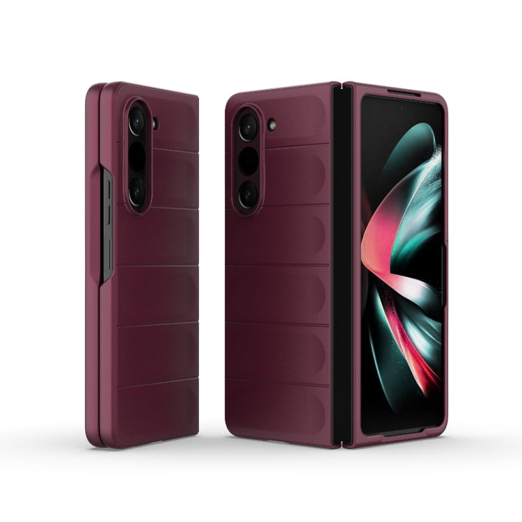 For Samsung Galaxy Z Fold5 5G Magic Shield Fold PC Shockproof Phone Case(Wine Red) - Galaxy Z Fold5 Cases by buy2fix | Online Shopping UK | buy2fix