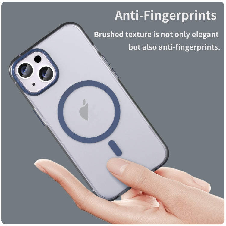 For iPhone 16 MagSafe Frosted Translucent TPU + PC Full Coverage Phone Case(Dark Blue) - iPhone 16 Cases by buy2fix | Online Shopping UK | buy2fix