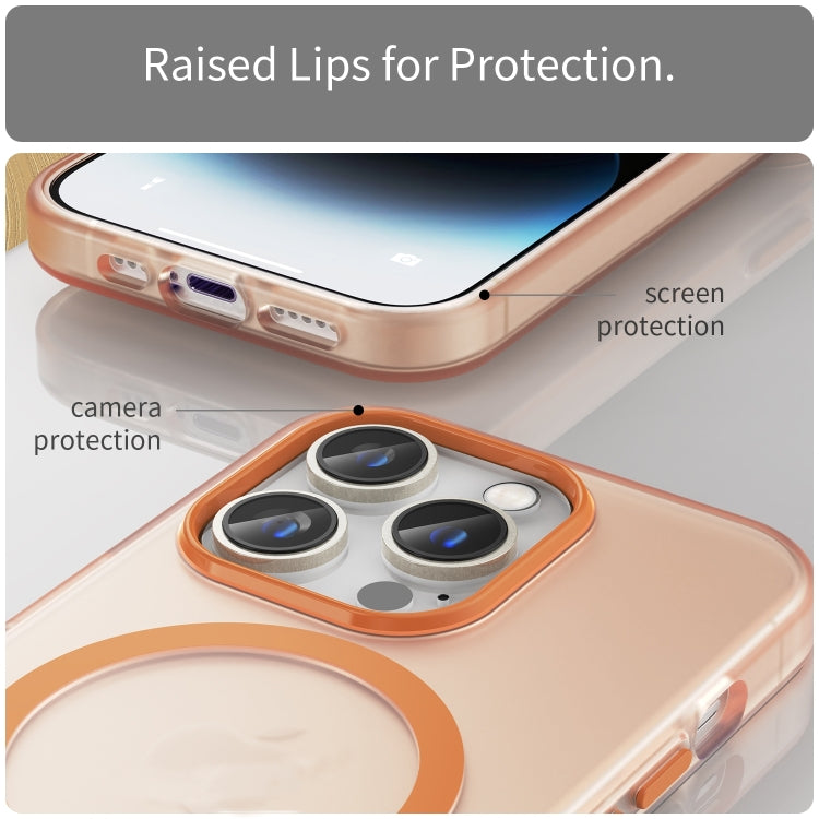 For iPhone 16 Pro MagSafe Frosted Translucent TPU + PC Full Coverage Phone Case(Orange) - iPhone 16 Pro Cases by buy2fix | Online Shopping UK | buy2fix