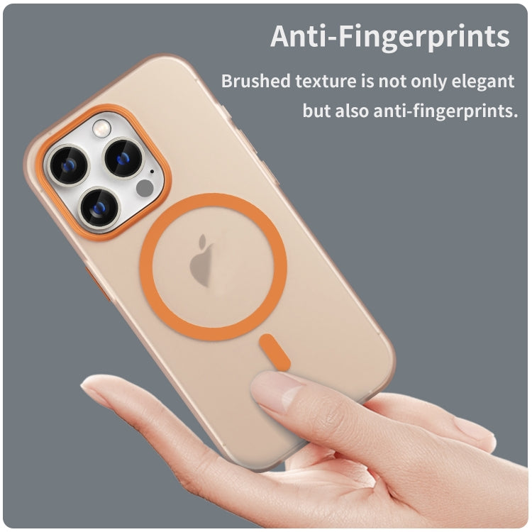 For iPhone 16 Pro Max MagSafe Frosted Translucent TPU + PC Full Coverage Phone Case(Orange) - iPhone 16 Pro Max Cases by buy2fix | Online Shopping UK | buy2fix