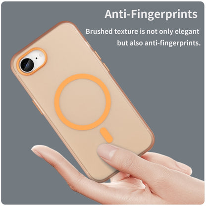 For iPhone 16e MagSafe Frosted Translucent TPU + PC Full Coverage Phone Case(Orange) - iPhone 16e Cases by buy2fix | Online Shopping UK | buy2fix