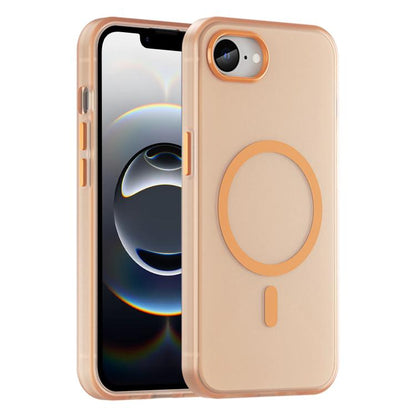 For iPhone 16e MagSafe Frosted Translucent TPU + PC Full Coverage Phone Case(Orange) - iPhone 16e Cases by buy2fix | Online Shopping UK | buy2fix