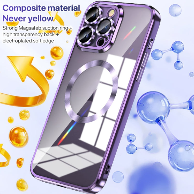 For iPhone 14 Pro MagSafe CD Texture Metal Lens Frame Full Coverage Phone Case(Black) - iPhone 14 Pro Cases by buy2fix | Online Shopping UK | buy2fix