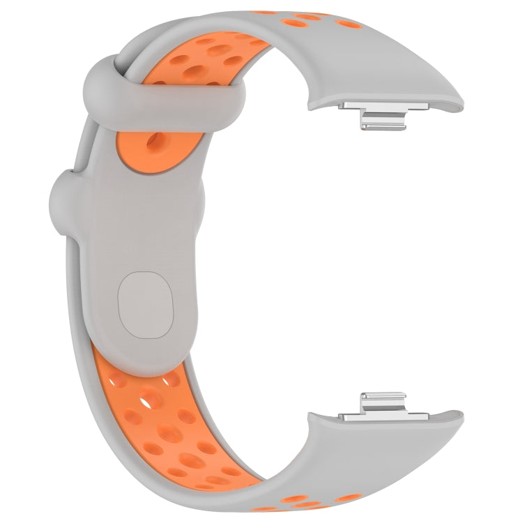For Redmi Watch 4 Two Color Silicone Sports Watch Band(Grey Orange) - Watch Bands by buy2fix | Online Shopping UK | buy2fix