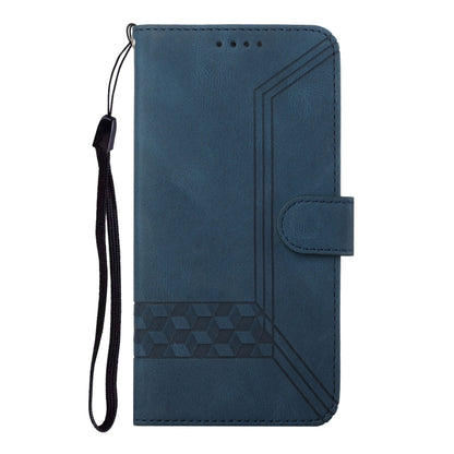 For Xiaomi Redmi K70 Cubic Skin Feel Flip Leather Phone Case(Blue) - K70 Cases by buy2fix | Online Shopping UK | buy2fix