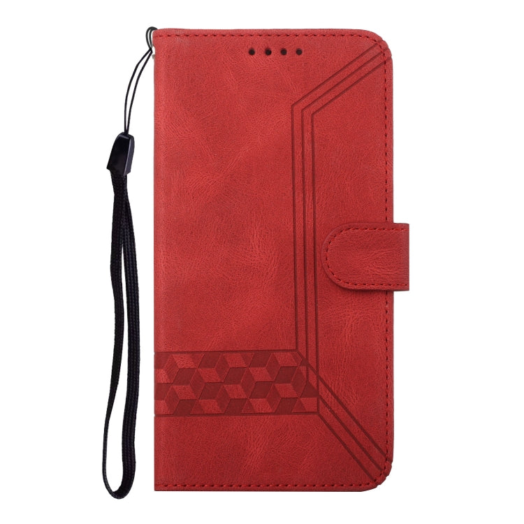 Cubic Skin Feel Flip Leather Phone Case For OnePlus 12(Red) - OnePlus Cases by buy2fix | Online Shopping UK | buy2fix