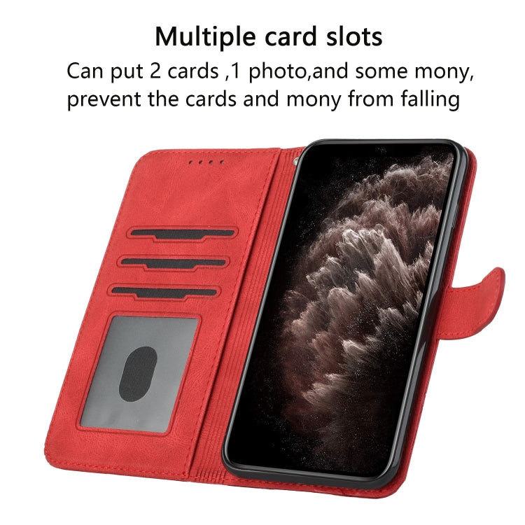 Cubic Skin Feel Flip Leather Phone Case For OnePlus 12(Red) - OnePlus Cases by buy2fix | Online Shopping UK | buy2fix