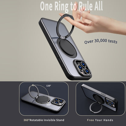 For iPhone 13 Pro Max 360-degree Rotating MagSafe Magnetic Holder Phone Case(Black) - iPhone 13 Pro Max Cases by buy2fix | Online Shopping UK | buy2fix