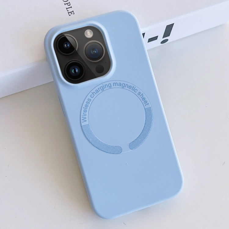 For iPhone 14 Pro Max MagSafe Magnetic Liquid Silicone Phone Case(Light Blue) - iPhone 14 Pro Max Cases by buy2fix | Online Shopping UK | buy2fix