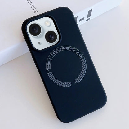 For iPhone 15 MagSafe Magnetic Liquid Silicone Phone Case(Dark Blue) - iPhone 15 Cases by buy2fix | Online Shopping UK | buy2fix