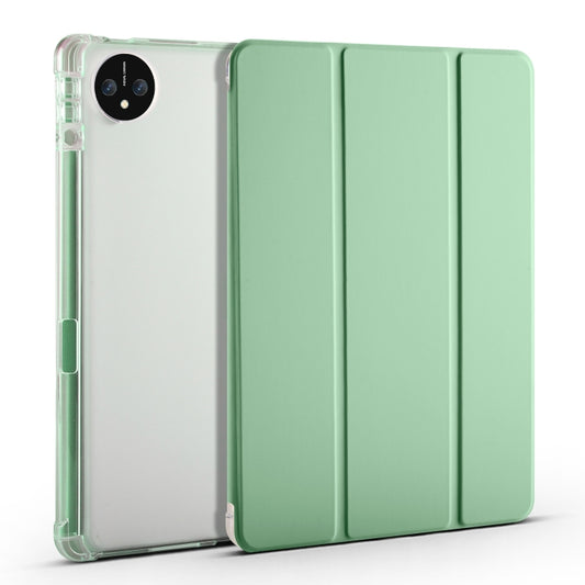 For Huawei MatePad Pro 11 2024 3-fold Clear TPU Leather Tablet Case with Pen Slot(Matcha Green) - Huawei by buy2fix | Online Shopping UK | buy2fix