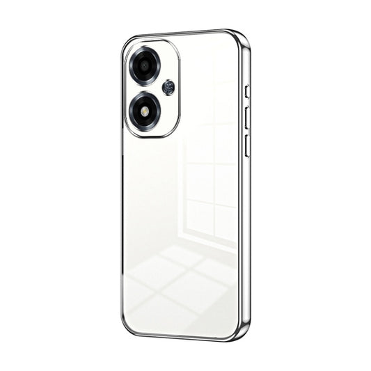 For OPPO A2m Transparent Plating Fine Hole Phone Case(Silver) - OPPO Cases by buy2fix | Online Shopping UK | buy2fix