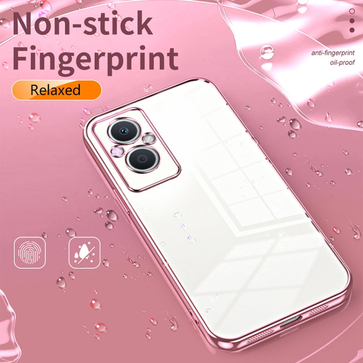 For OPPO Reno7 Z 5G / F21 Pro 5G Transparent Plating Fine Hole Phone Case(Gold) - OPPO Cases by buy2fix | Online Shopping UK | buy2fix