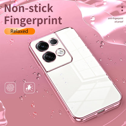 For OPPO Reno8 Pro+ Transparent Plating Fine Hole Phone Case(Black) - OPPO Cases by buy2fix | Online Shopping UK | buy2fix