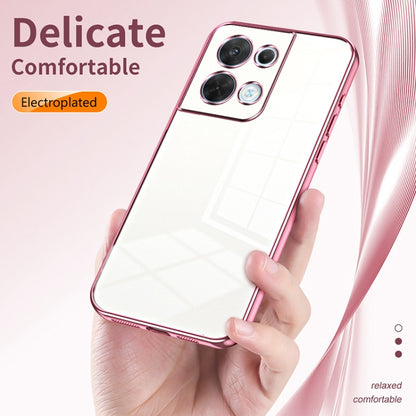 For OPPO Reno8 Transparent Plating Fine Hole Phone Case(Green) - OPPO Cases by buy2fix | Online Shopping UK | buy2fix