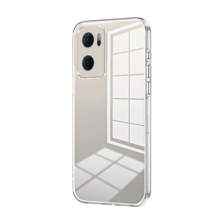 For OPPO Reno7 5G Transparent Plating Fine Hole Phone Case(Transparent) - OPPO Cases by buy2fix | Online Shopping UK | buy2fix