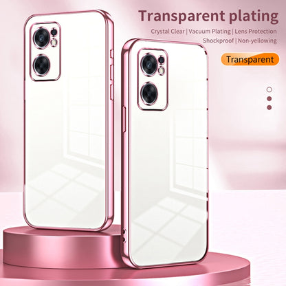 For OPPO Reno7 SE Transparent Plating Fine Hole Phone Case(Transparent) - OPPO Cases by buy2fix | Online Shopping UK | buy2fix