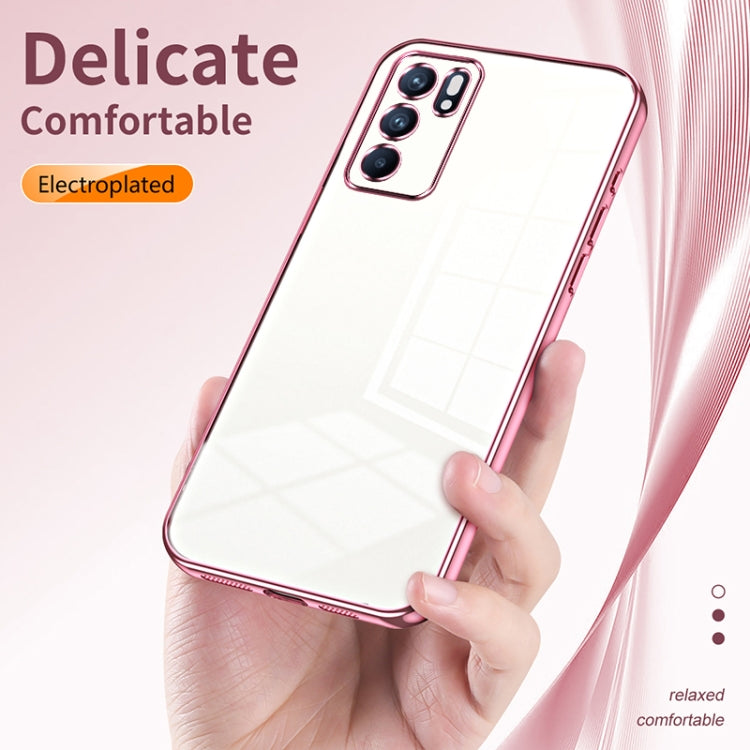 For OPPO Reno6 Indian / Malay Transparent Plating Fine Hole Phone Case(Green) - OPPO Cases by buy2fix | Online Shopping UK | buy2fix
