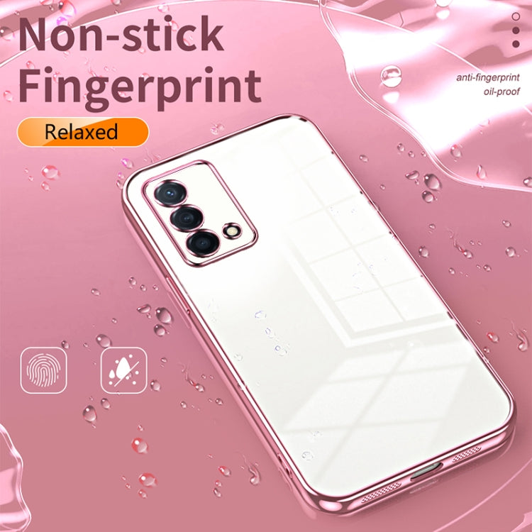 For OPPO K9 Transparent Plating Fine Hole Phone Case(Pink) - OPPO Cases by buy2fix | Online Shopping UK | buy2fix