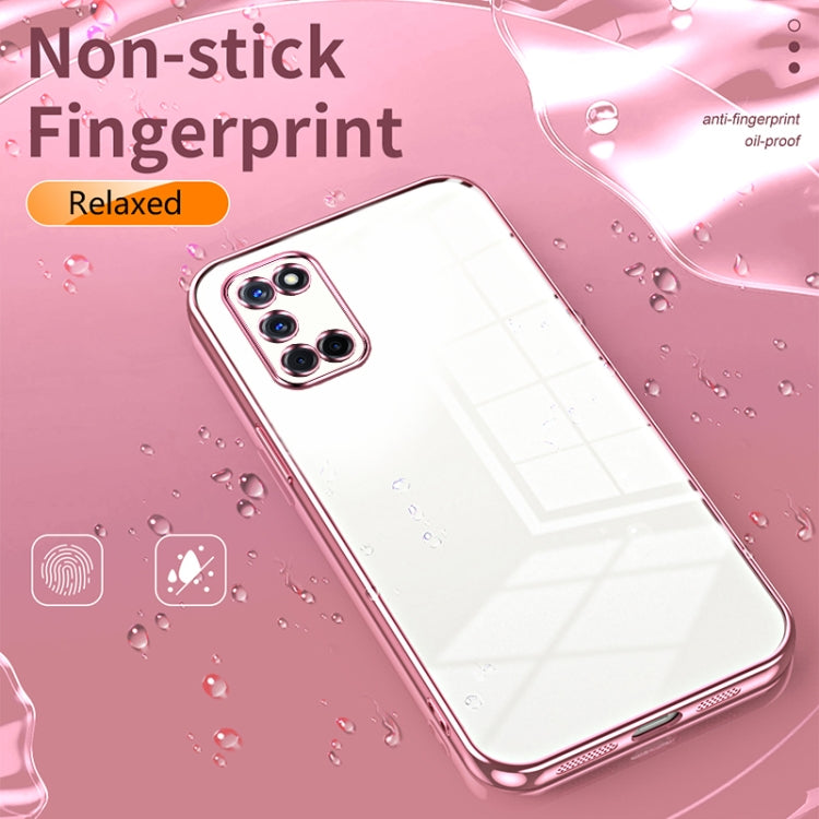 For OPPO A52 / A72 / A92 Transparent Plating Fine Hole Phone Case(Purple) - OPPO Cases by buy2fix | Online Shopping UK | buy2fix