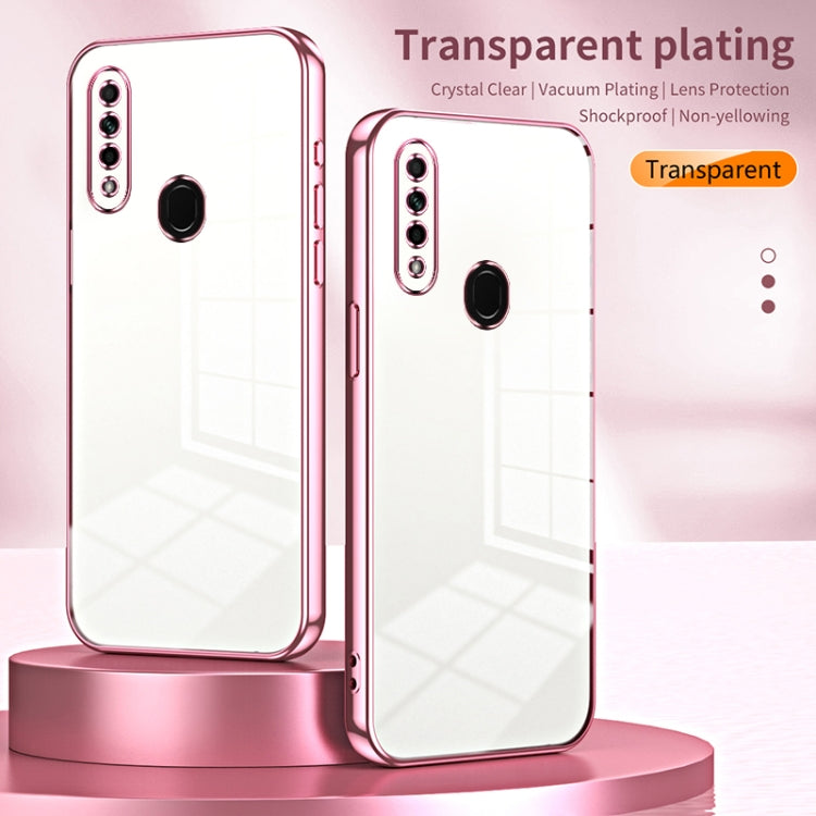 For OPPO A8 / A31 2020 Transparent Plating Fine Hole Phone Case(Silver) - OPPO Cases by buy2fix | Online Shopping UK | buy2fix