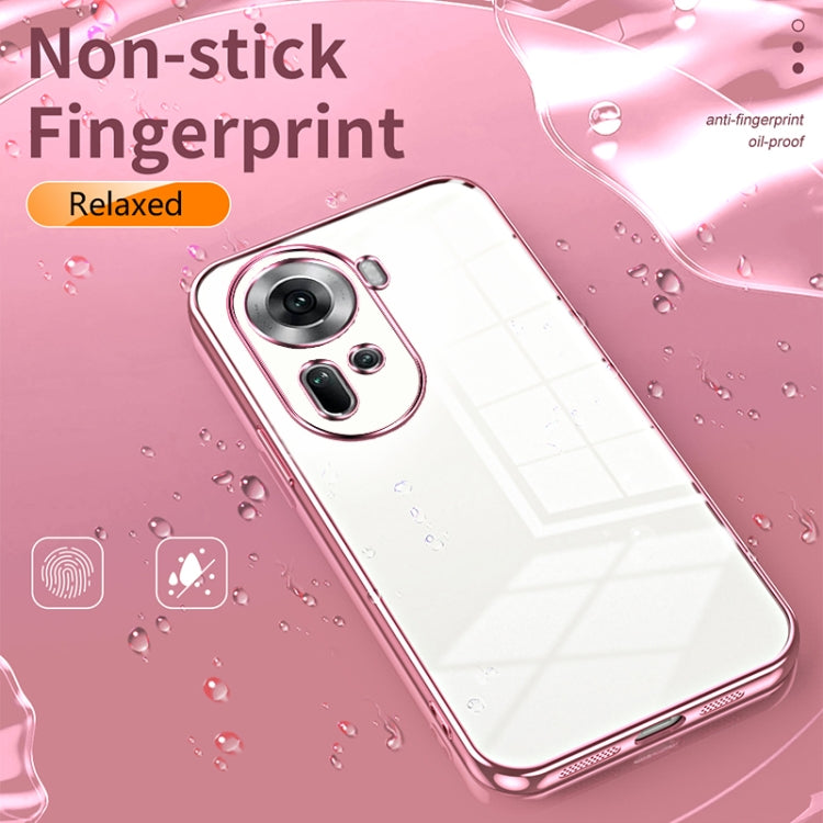 For OPPO Reno11 Global Transparent Plating Fine Hole Phone Case(Green) - Reno11 Cases by buy2fix | Online Shopping UK | buy2fix