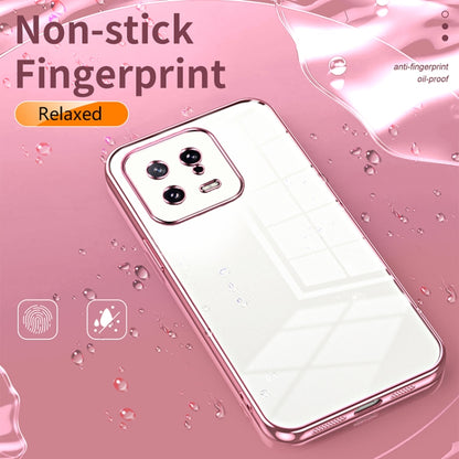 For Xiaomi 13 Transparent Plating Fine Hole Phone Case(Purple) - 13 Cases by buy2fix | Online Shopping UK | buy2fix