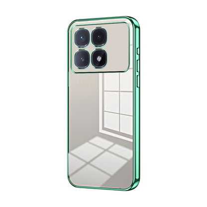 For Xiaomi Redmi K70 Ultra Transparent Plating Fine Hole Phone Case(Green) - Xiaomi Cases by buy2fix | Online Shopping UK | buy2fix