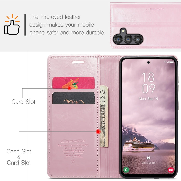 For Samsung Galaxy A55 5G CaseMe 003 Crazy Horse Texture Flip Leather Phone Case(Pink) - Galaxy Phone Cases by CaseMe | Online Shopping UK | buy2fix