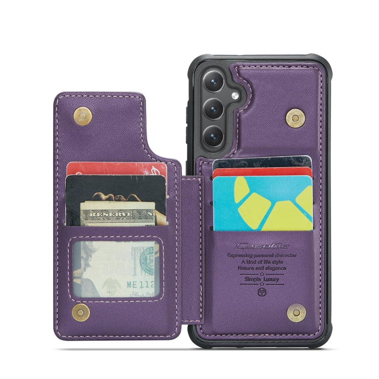 For Samsung Galaxy S24+ 5G CaseMe C22 PC+TPU Business Style RFID Anti-theft Leather Phone Case(Purple) - Galaxy S24+ 5G Cases by CaseMe | Online Shopping UK | buy2fix