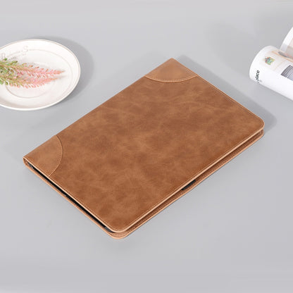 For Samsung Galaxy Tab S9 Retro Book Leather Tablet Case(Light Brown) - Galaxy Tab S9 Cases by buy2fix | Online Shopping UK | buy2fix