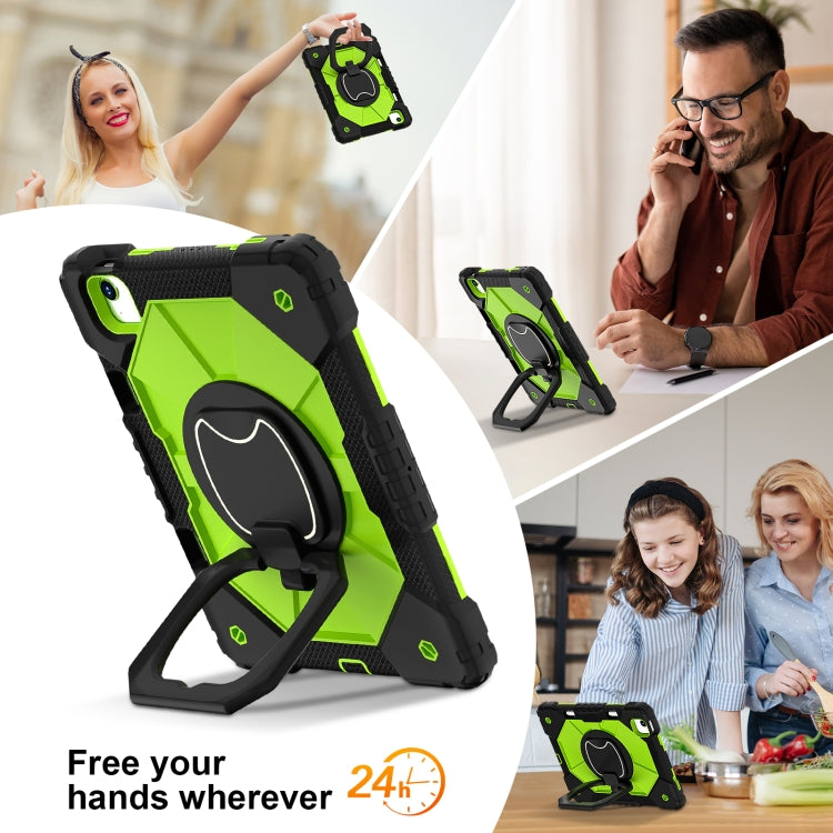 For iPad Air 11 2024 Contrast Color Robot Silicone Hybrid PC Tablet Case(Black Yellow Green) - iPad Air 11 2024 Cases by buy2fix | Online Shopping UK | buy2fix