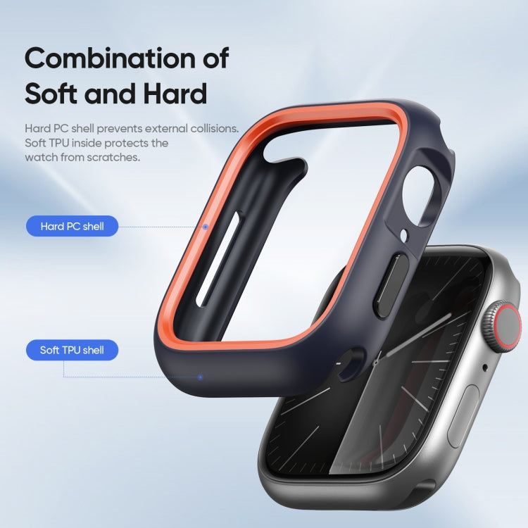 For Apple Watch 4 / 5 / 6 / SE 44mm DUX DUCIS Bamo Series Hollow PC + TPU Watch Protective Case(Midnight Blue+Orange) - Watch Cases by DUX DUCIS | Online Shopping UK | buy2fix