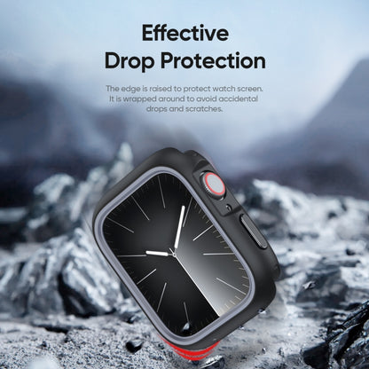 For Apple Watch 9 / 8 / 7 41mm DUX DUCIS Bamo Series Hollow PC + TPU Watch Protective Case(Black+Grey) - Watch Cases by DUX DUCIS | Online Shopping UK | buy2fix