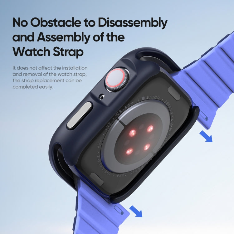 For Apple Watch 9 / 8 / 7 45mm DUX DUCIS Bamo Series Hollow PC + TPU Watch Protective Case(Midnight Blue+Blue) - Watch Cases by DUX DUCIS | Online Shopping UK | buy2fix