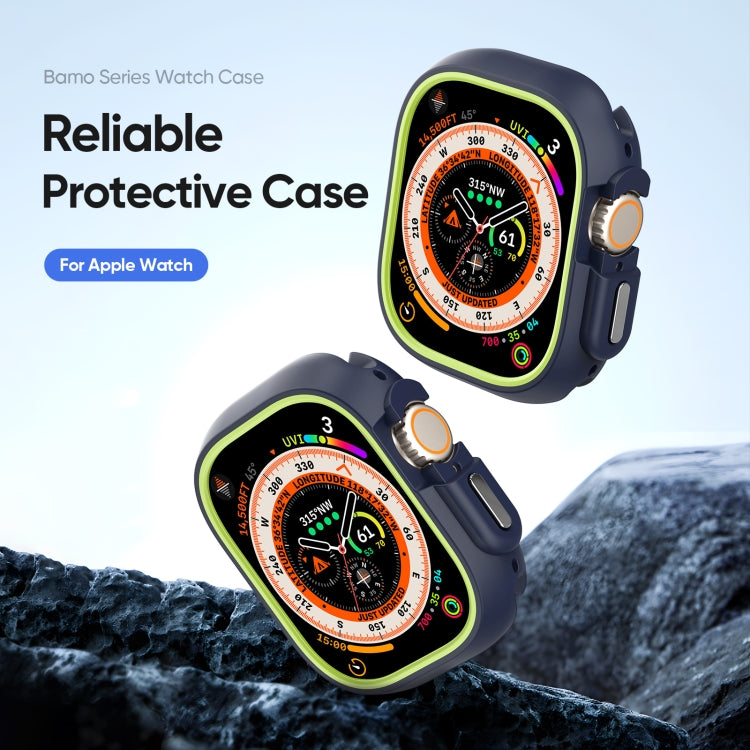 For Apple Watch Ultra 2 49mm / Ultra 49mm DUX DUCIS Bamo Series Hollow PC + TPU Watch Protective Case(Midnight Blue+Green) - Watch Cases by DUX DUCIS | Online Shopping UK | buy2fix