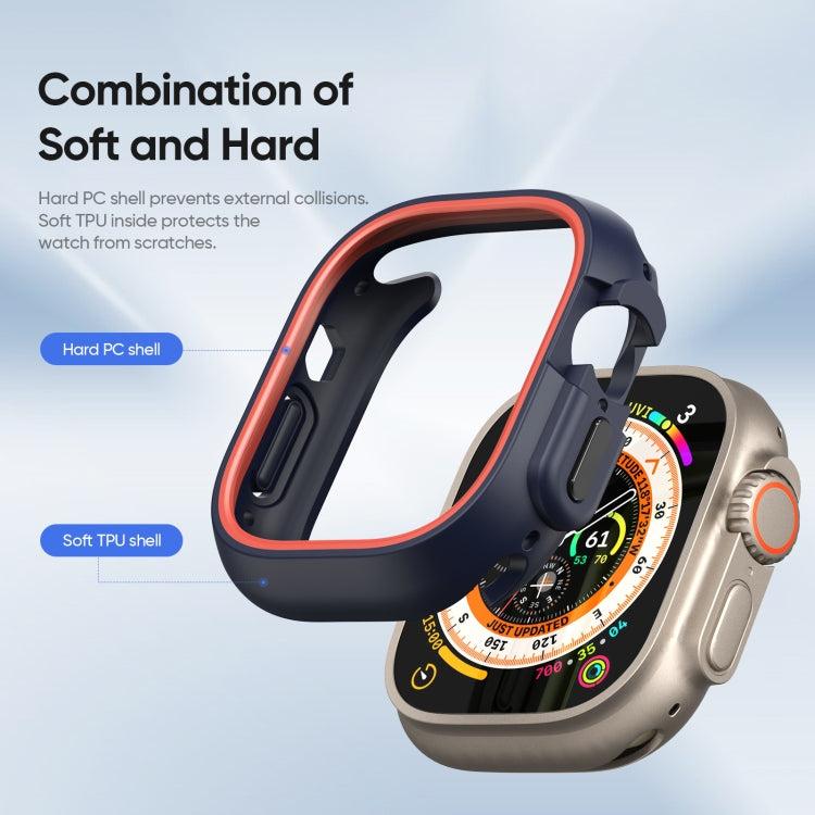 For Apple Watch Ultra 2 49mm / Ultra 49mm DUX DUCIS Bamo Series Hollow PC + TPU Watch Protective Case(Midnight Blue+Orange) - Watch Cases by DUX DUCIS | Online Shopping UK | buy2fix