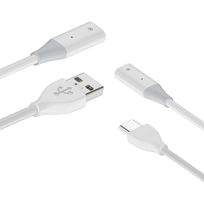 For Apple Pencil 1 USB-C / Type-C to 8 Pin Stylus Charging Cable with Indicator Light, Length:1m(White) - Pencil Accessories by buy2fix | Online Shopping UK | buy2fix