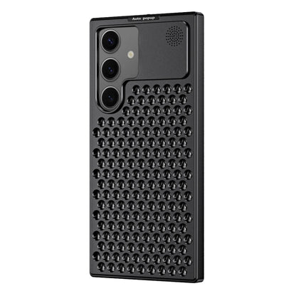 For Samsung Galaxy S24+ 5G R-JUST RJ58 Aromatherapy Metal Cooling Phone Case(Black) - Galaxy S24+ 5G Cases by R-JUST | Online Shopping UK | buy2fix