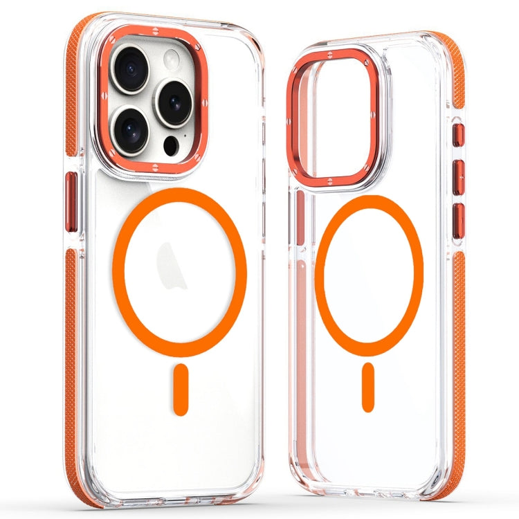 For iPhone 12 Pro Max Dual-Color Clear Acrylic Hybrid TPU MagSafe Phone Case(Orange) - iPhone 12 Pro Max Cases by buy2fix | Online Shopping UK | buy2fix