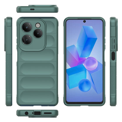 For Infinix Hot 40 Pro / Hot 40 Magic Shield TPU + Flannel Phone Case(Dark Green) - Infinix Cases by buy2fix | Online Shopping UK | buy2fix