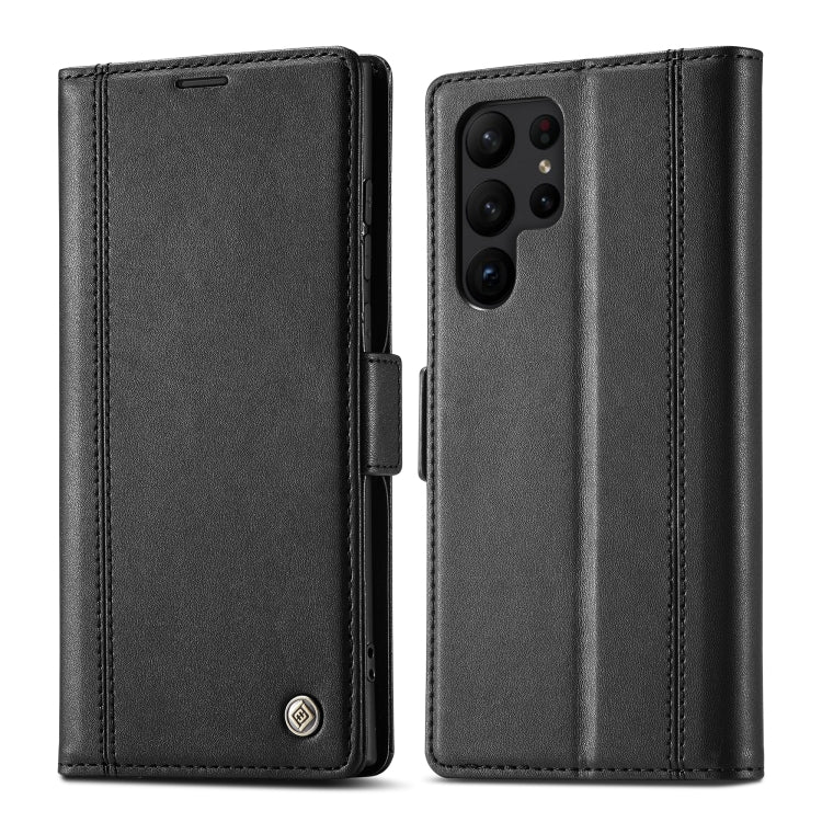 For Samsung Galaxy S24 Ultra LC.IMEEKE Skin-friendly Card Slots Leather Phone Case(Black) - Galaxy S24 Ultra 5G Cases by LC.IMEEKE | Online Shopping UK | buy2fix