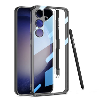 For Samsung Galaxy S24+ 5G GKK Space Frame Transparent PC + TPU Phone Case with Pen(Transparent Black) - Galaxy S24+ 5G Cases by GKK | Online Shopping UK | buy2fix