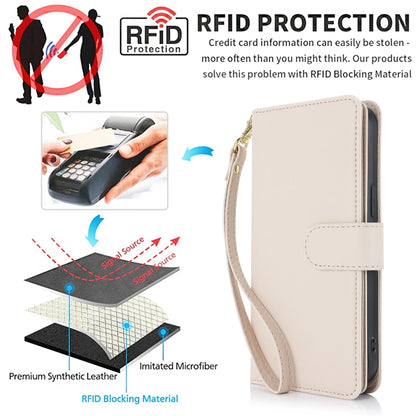 For Samsung Galaxy S24+ / S25+ 5G Multi-Card Wallet RFID Leather Phone Case(Apricot) - Galaxy S24+ 5G Cases by buy2fix | Online Shopping UK | buy2fix