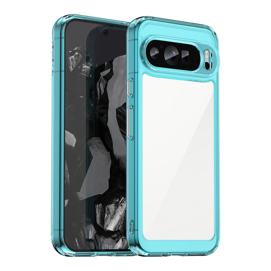 For Google Pixel 9 Pro XL Colorful Series Acrylic Hybrid TPU Phone Case(Transparent Blue) - Google Cases by buy2fix | Online Shopping UK | buy2fix