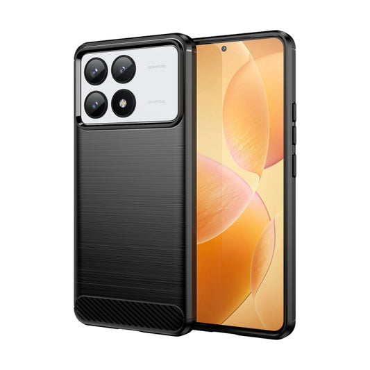 For Xiaomi Redmi K70 Brushed Texture Carbon Fiber TPU Phone Case(Black) - K70 Cases by buy2fix | Online Shopping UK | buy2fix
