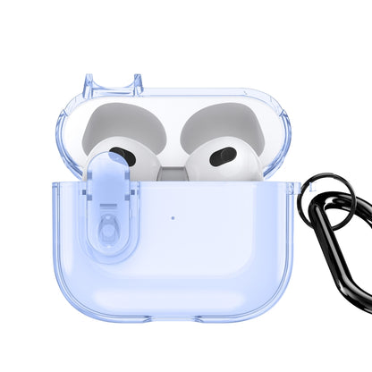 For AirPods 3 DUX DUCIS PECL Series Split Transparent Earphone Case with Hook(Blue) - For AirPods 3 by DUX DUCIS | Online Shopping UK | buy2fix