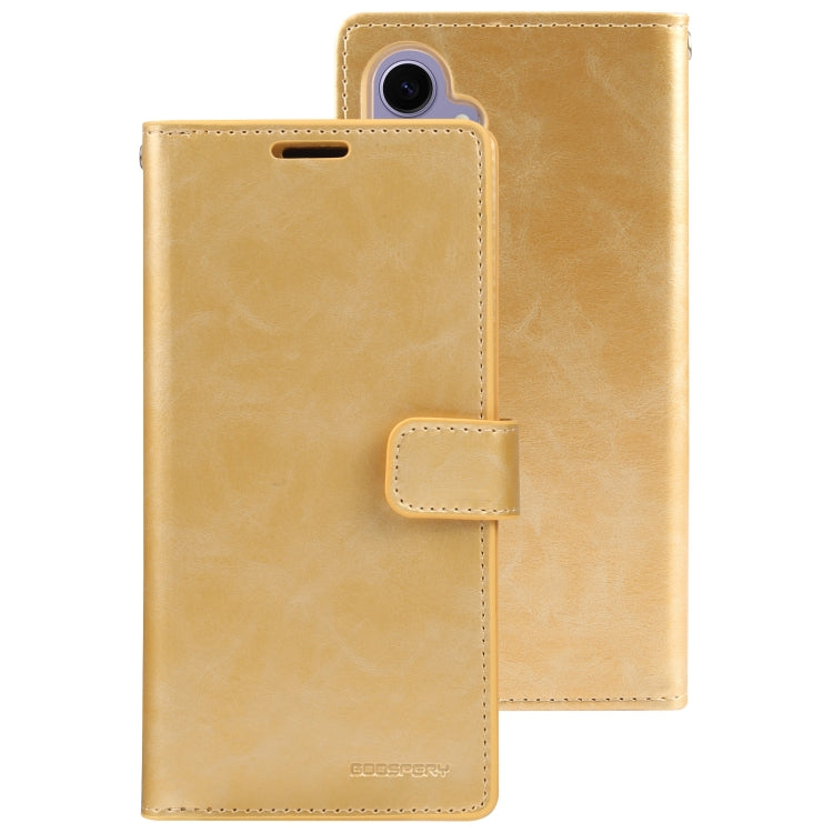 For Samsung Galaxy S24 5G GOOSPERY MANSOOR DIARY 9 Card Slots Leather Phone Case(Gold) - Galaxy S24 5G Cases by GOOSPERY | Online Shopping UK | buy2fix